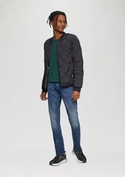 QS Langarmshirt aus Struktur-Jersey Dunkelgrün/Grün