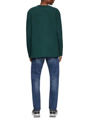 QS Langarmshirt aus Struktur-Jersey Dunkelgrün/Grün