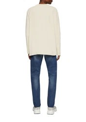 QS Langarmshirt aus Struktur-Jersey Weiß/Khaki/Beige/Creme
