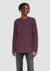 QS Langarmshirt aus Struktur-Jersey Dunkelrot/Lila/Bordeaux/Rosa