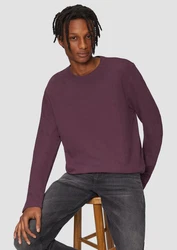 QS Langarmshirt aus Struktur-Jersey Dunkelrot/Lila/Bordeaux/Rosa
