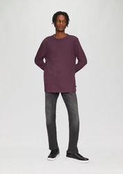 QS Langarmshirt aus Struktur-Jersey Dunkelrot/Lila/Bordeaux/Rosa