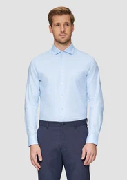 Langarmhemd Tailored Fit: Fein strukturiertes Hemd aus Comfort Stretch