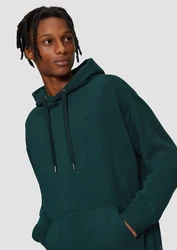 QS Kapuzen-Sweatshirt mit Logostickerei Dunkelgrün/Grün