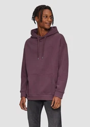 QS Kapuzen-Sweatshirt mit Logostickerei Dunkelrot/Lila/Rosa