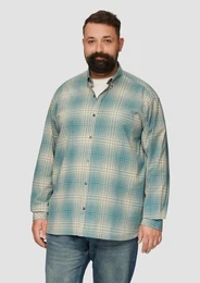 Langarmhemd Hemd mit Button-Down-Kragen aus Baumwollstretch