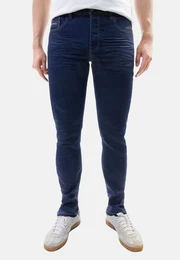 Regular-fit-Jeans Feine Chino Jeans Regular Twill Denim Hose Design Kontrastnhte 8190 in Dunkelblau