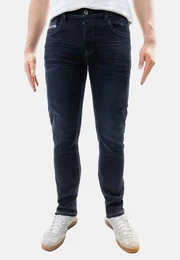 Regular-fit-Jeans Regular Denim Jeans mit Kontrastnhten und Falten 8191 in Dunkelblau