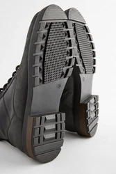 Next Stiefel mit Reißverschluss Schnürstiefelette Schwarz/Dunkelgrau/Grau
