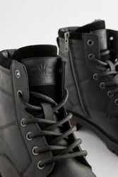 Next Stiefel mit Reißverschluss Schnürstiefelette Schwarz/Dunkelgrau/Grau