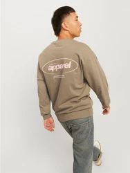 Jack & Jones Sweatshirt JJEBRADLEY GRAPHIC SWEAT CREW NOOS Khaki