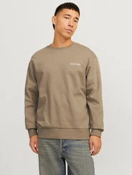 Jack & Jones Sweatshirt JJEBRADLEY GRAPHIC SWEAT CREW NOOS Khaki