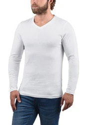 !Solid V-Shirt Langarmshirts im 2er-Pack Grau/Weiß/Silber/Creme
