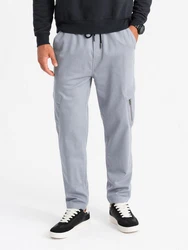 OMBRE Cargojacke Jogginghose mit Cargotaschen Hellgrau/Grau
