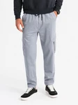 OMBRE Cargojacke Jogginghose mit Cargotaschen Hellgrau/Grau