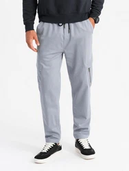 OMBRE Cargojacke Jogginghose mit Cargotaschen Hellgrau/Grau