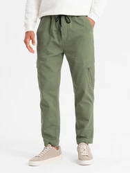 OMBRE Cargojacke Jogginghose mit Cargotaschen Dunkelgrün/Khaki/Grün