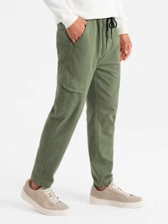 OMBRE Cargojacke Jogginghose mit Cargotaschen Dunkelgrün/Khaki/Grün