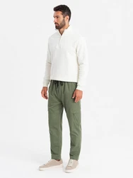 OMBRE Cargojacke Jogginghose mit Cargotaschen Dunkelgrün/Khaki/Grün