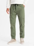 OMBRE Cargojacke Jogginghose mit Cargotaschen Dunkelgrün/Khaki/Grün