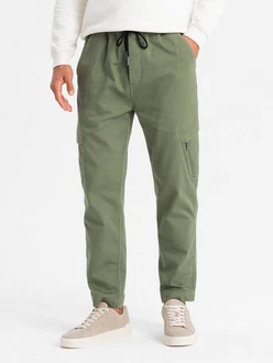 OMBRE Cargojacke Jogginghose mit Cargotaschen Dunkelgrün/Khaki/Grün