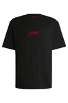 HUGO Kurzarmshirt Dlogotee Schwarz/Rot/Braun