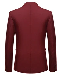 Allthemen Anzug 2 Teilig Slim Fit Herrenanzug Modern Business Dunkelrot/Rot/Bordeaux