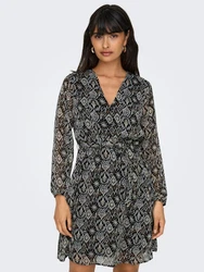 ONLY Relax-fit-Jeans ONLCERA LIFE 3/4 SHORT DRESS WVN NO Grau/Schwarz/Dunkelgrau