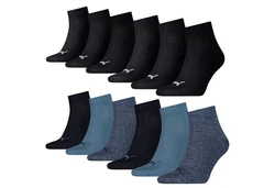 PUMA BODYWEAR Socken Quarter - Everyday Kurzsocken Dunkelblau/Blau/Hellblau