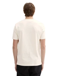 TOM TAILOR DENIM T-Shirt Creme/Weiß/Beige/Grau