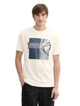 TOM TAILOR DENIM T-Shirt Creme/Weiß/Beige/Grau