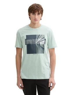 TOM TAILOR DENIM T-Shirt Grün/Hellgrün