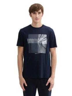 TOM TAILOR DENIM T-Shirt Dunkelblau/Blau