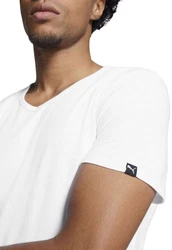 PUMA T-Shirt Basic mit Markenlabel am Ärmelrand 