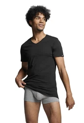 PUMA T-Shirt Basic mit Markenlabel am Ärmelrand Schwarz/Weiß
