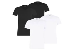 PUMA T-Shirt Basic mit Markenlabel am Ärmelrand Schwarz/Weiß