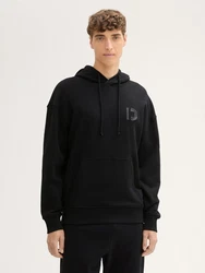 TOM TAILOR Denim Sweatshirt Relaxed Hoodie mit Logo Stickerei 