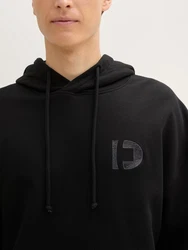 TOM TAILOR Denim Sweatshirt Relaxed Hoodie mit Logo Stickerei 