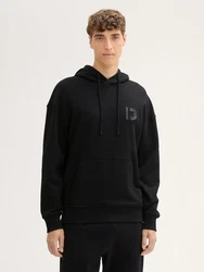TOM TAILOR Denim Sweatshirt Relaxed Hoodie mit Logo Stickerei 