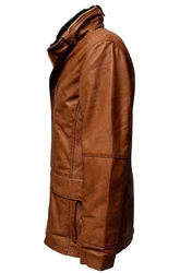 Zimmert Leather Lederjacke Eddi Parka Cognac Braun/Schwarz