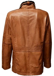 Zimmert Leather Lederjacke Eddi Parka Cognac Braun/Schwarz