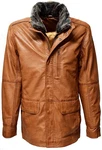 Zimmert Leather Lederjacke Eddi Parka Cognac Braun/Schwarz