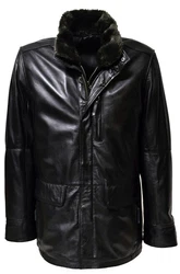 Zimmert Leather Lederjacke Eddi Parka Cognac Braun/Schwarz