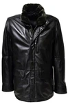 Zimmert Leather Lederjacke Eddi Parka Cognac Braun/Schwarz