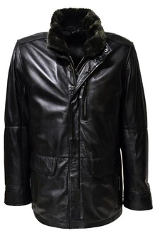 Zimmert Leather Lederjacke Eddi Parka Cognac Braun/Schwarz