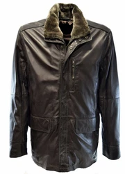 Zimmert Leather Lederjacke Eddi Parka Cognac Braun/Schwarz