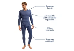 celodoro Funktionshose 2er Pack Ski-Thermo Unterhose Dunkelgrau/Grau/Hellgrau/Schwarz