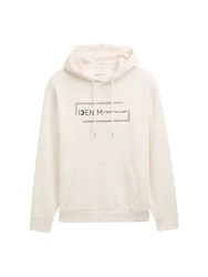 TOM TAILOR Denim Sweatshirt Hoodie mit Print Beige