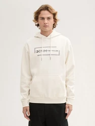 TOM TAILOR Denim Sweatshirt Hoodie mit Print Beige