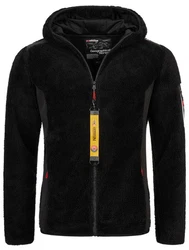 Geographical Norway Fleecejacke Teddy Fleece Outdoor Übergangs Softshell MIX Schwarz/Rot/Grau